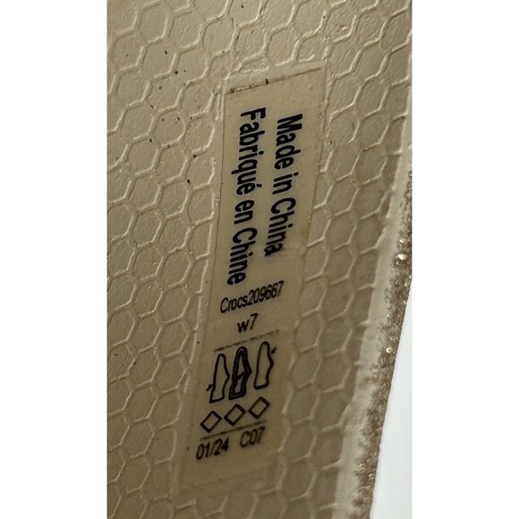NEW Crocs Getaway Platform H-Strap Sandal Womens Size 7 Stucco Gold Glitter - Picture 9 of 9